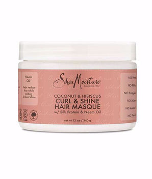 Maschera per capelli arricciante e illuminante al cocco e ibisco 12oz