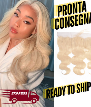 LISTO PARA ENVIAR - Cierre 13x4 613 rubio cuerpo ondulado cabello humano